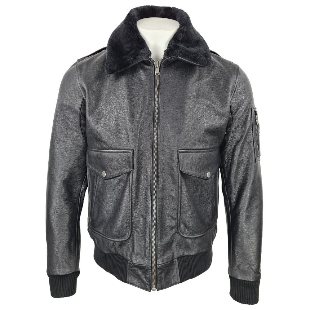 Air Force, Men’s Luxury Real Jacket, Black – Aviatrix